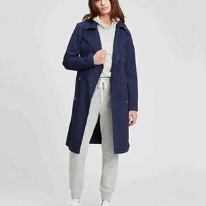 GAP Women's Navy Blue Classic Cotton Twill Trench Coat Size Medium NEW!